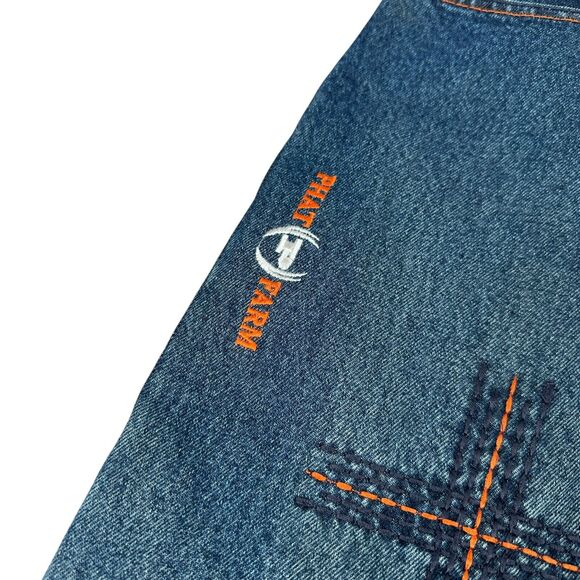 Vintage Phat Farm Baggy Jeans Mens 32 Blue Loose Skater Y2K Embroidered Wide Y2K - Picture 4 of 14